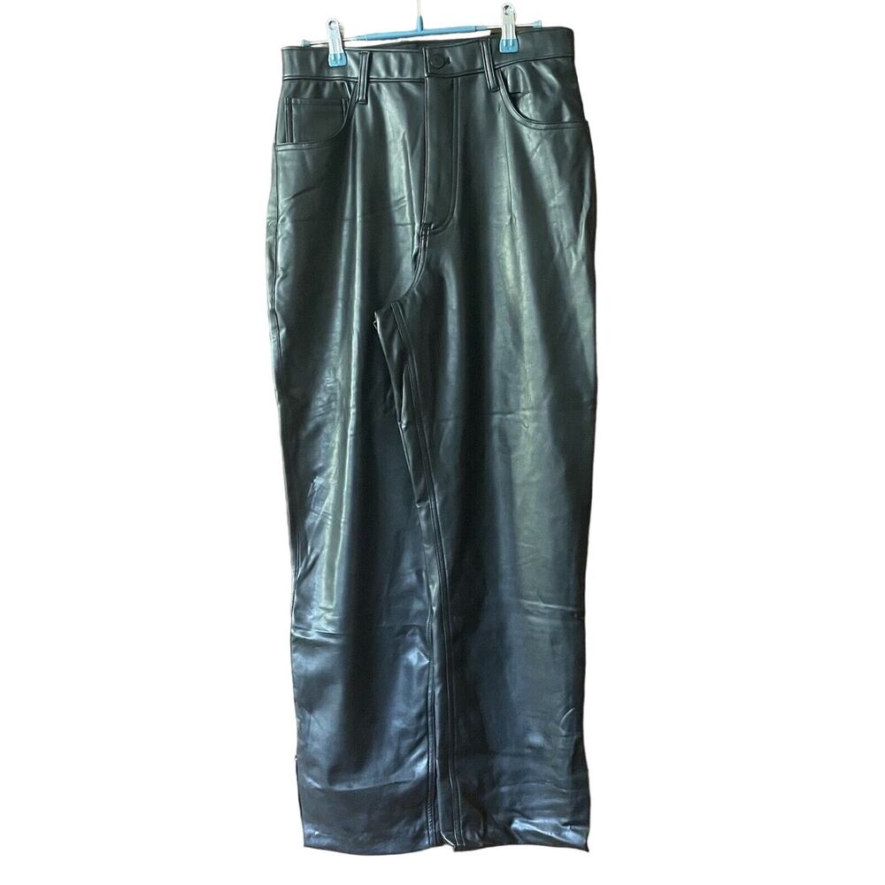 Abercrombie‎ & Fitch Pants Vegan Leather 90s Straight Ultra High Rise 30x29 New